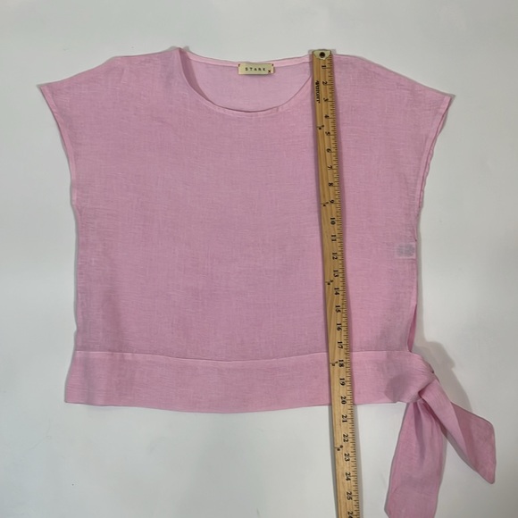 STARK X Top Blouse Size XS Short Sleeve Pink 100% Linen EUC - Picture 6 of 8
